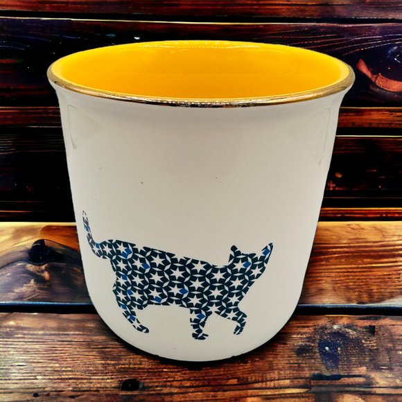 Davids Tea Cat Mosaic Mug - Gold Rimmed - RARE - Picture 2 of 6